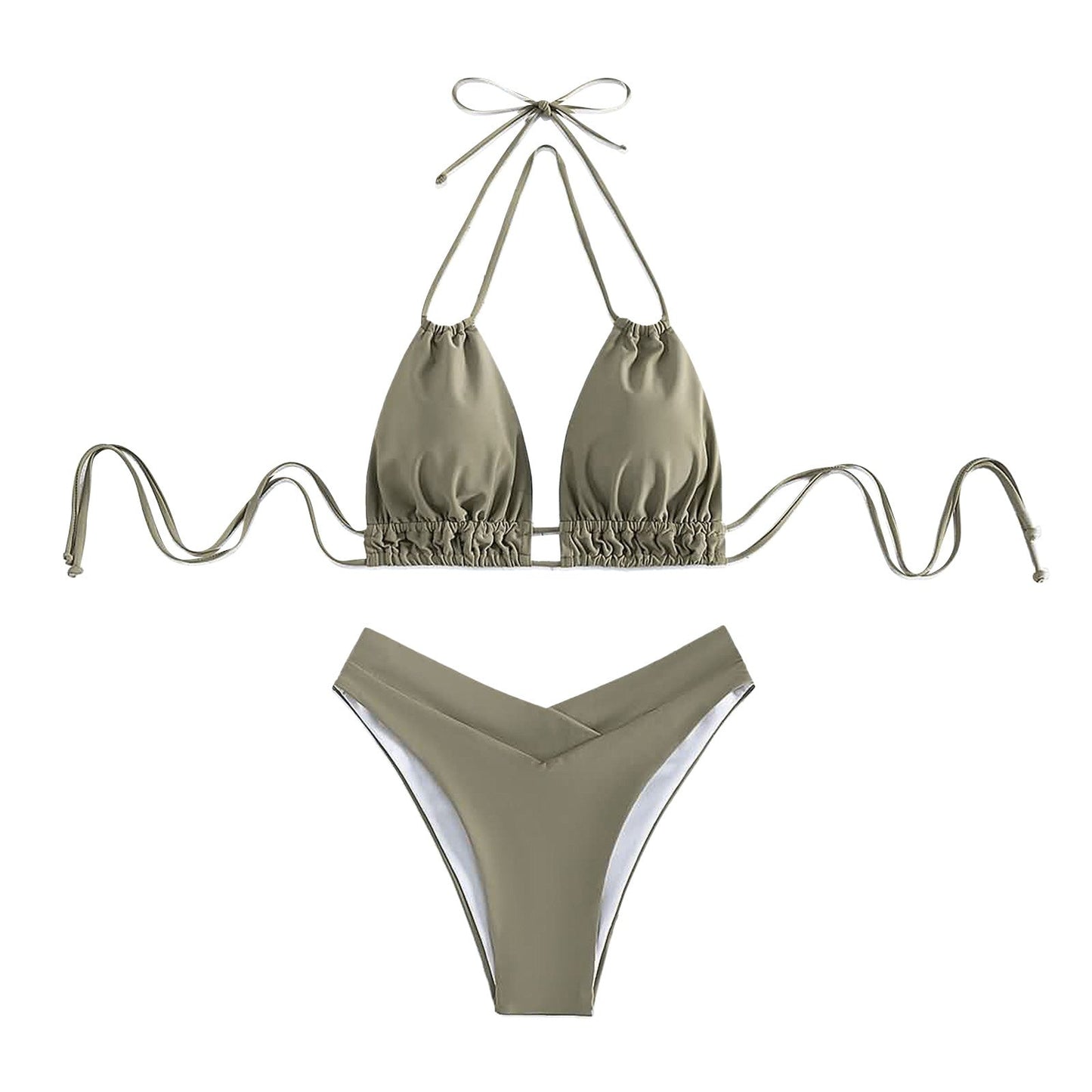 Rio V - Neck Wide Strap Bikini Set - Saint Parsons