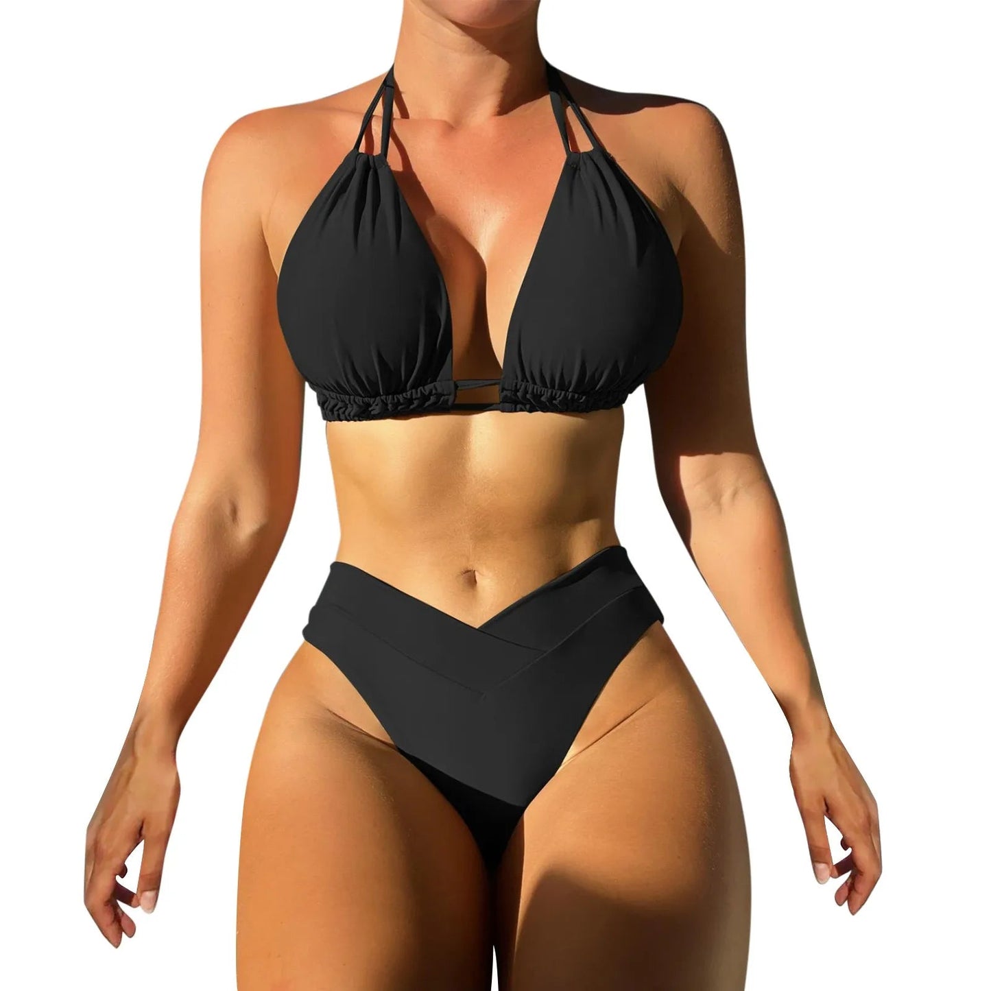 Rio V - Neck Wide Strap Bikini Set - Saint Parsons
