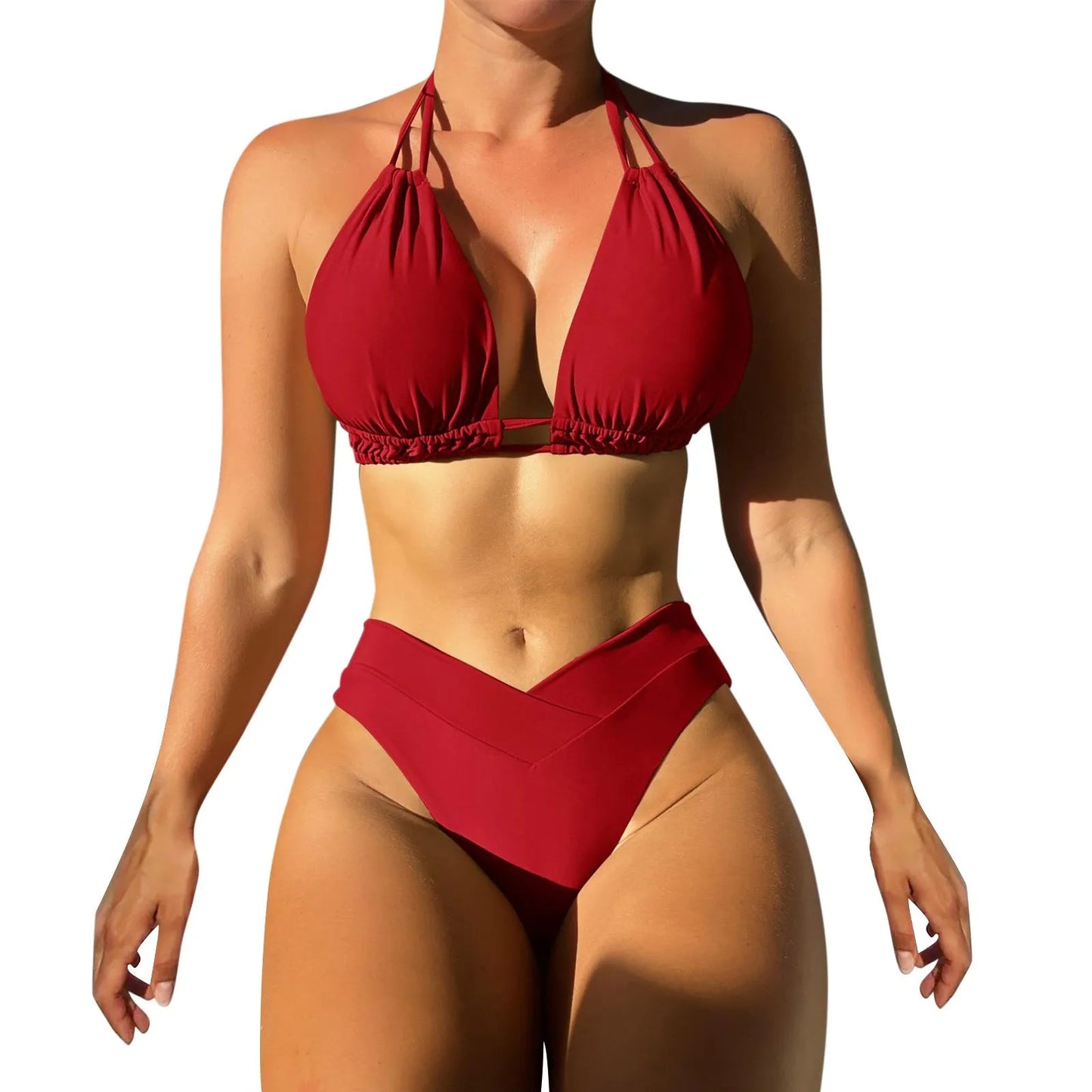 Rio V - Neck Wide Strap Bikini Set - Saint Parsons