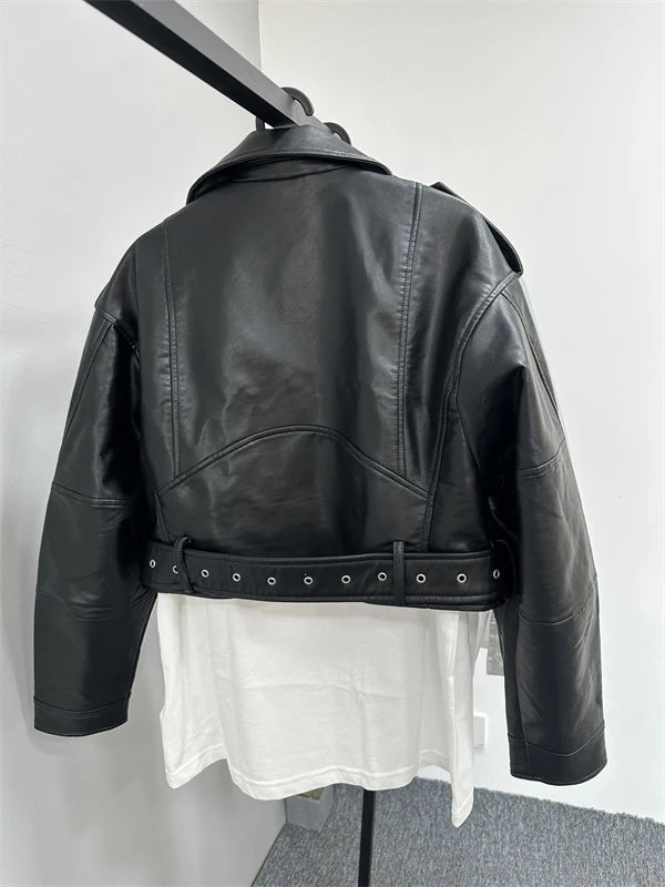 Sienna Vintage Leather Belted Jacket - Saint Parsons