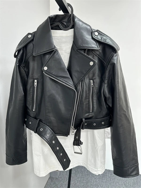 Sienna Vintage Leather Belted Jacket - Saint Parsons