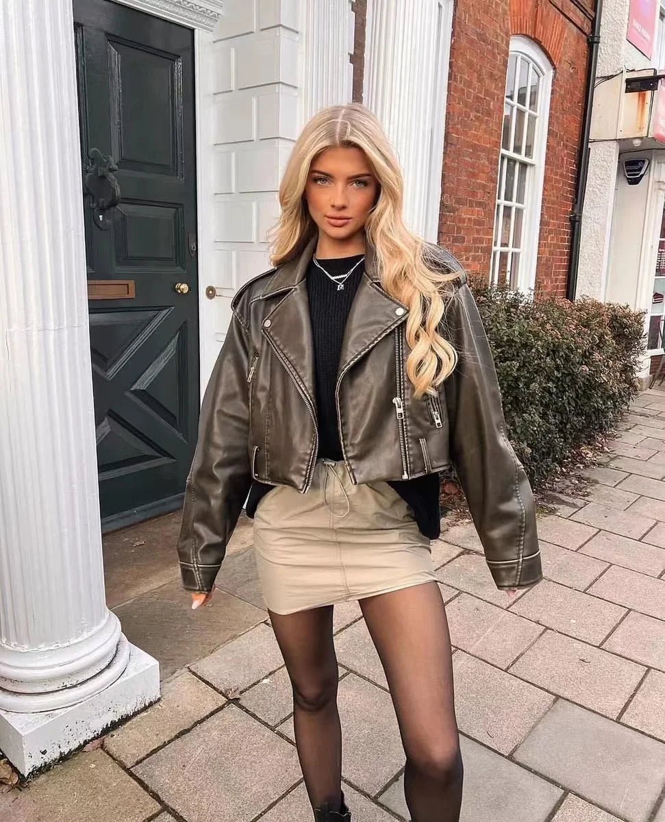 Sienna Vintage Leather Belted Jacket - Saint Parsons