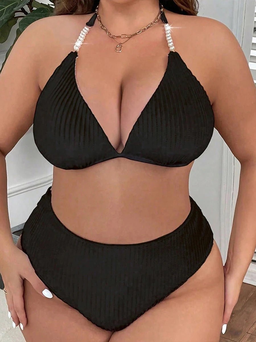 Soleil High - Neck Cutout Bikini Set - Saint Parsons