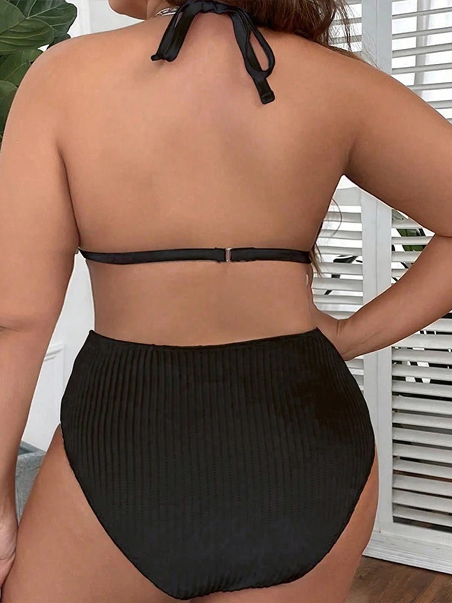 Soleil High - Neck Cutout Bikini Set - Saint Parsons