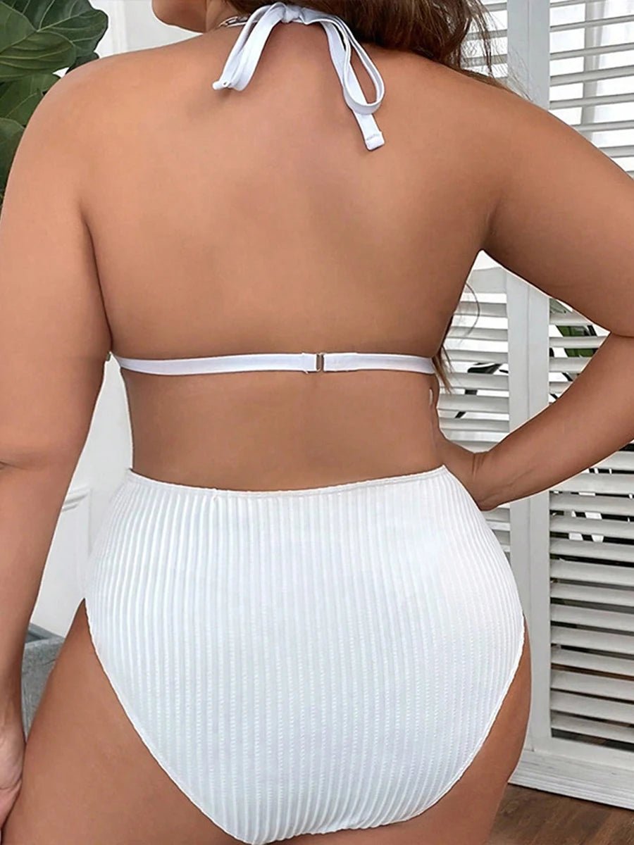 Soleil High - Neck Cutout Bikini Set - Saint Parsons