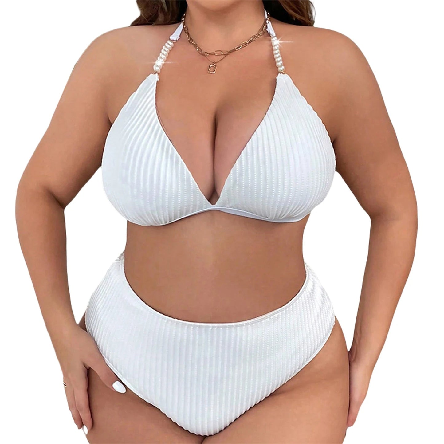 Soleil High - Neck Cutout Bikini Set - Saint Parsons