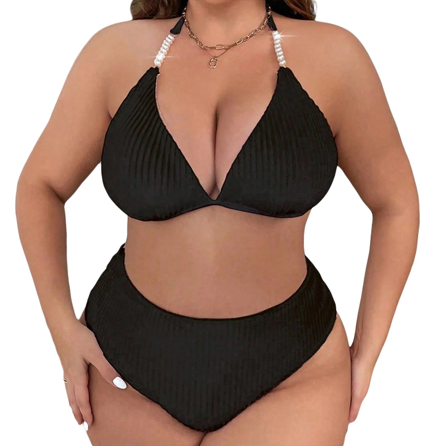 Soleil High - Neck Cutout Bikini Set - Saint Parsons