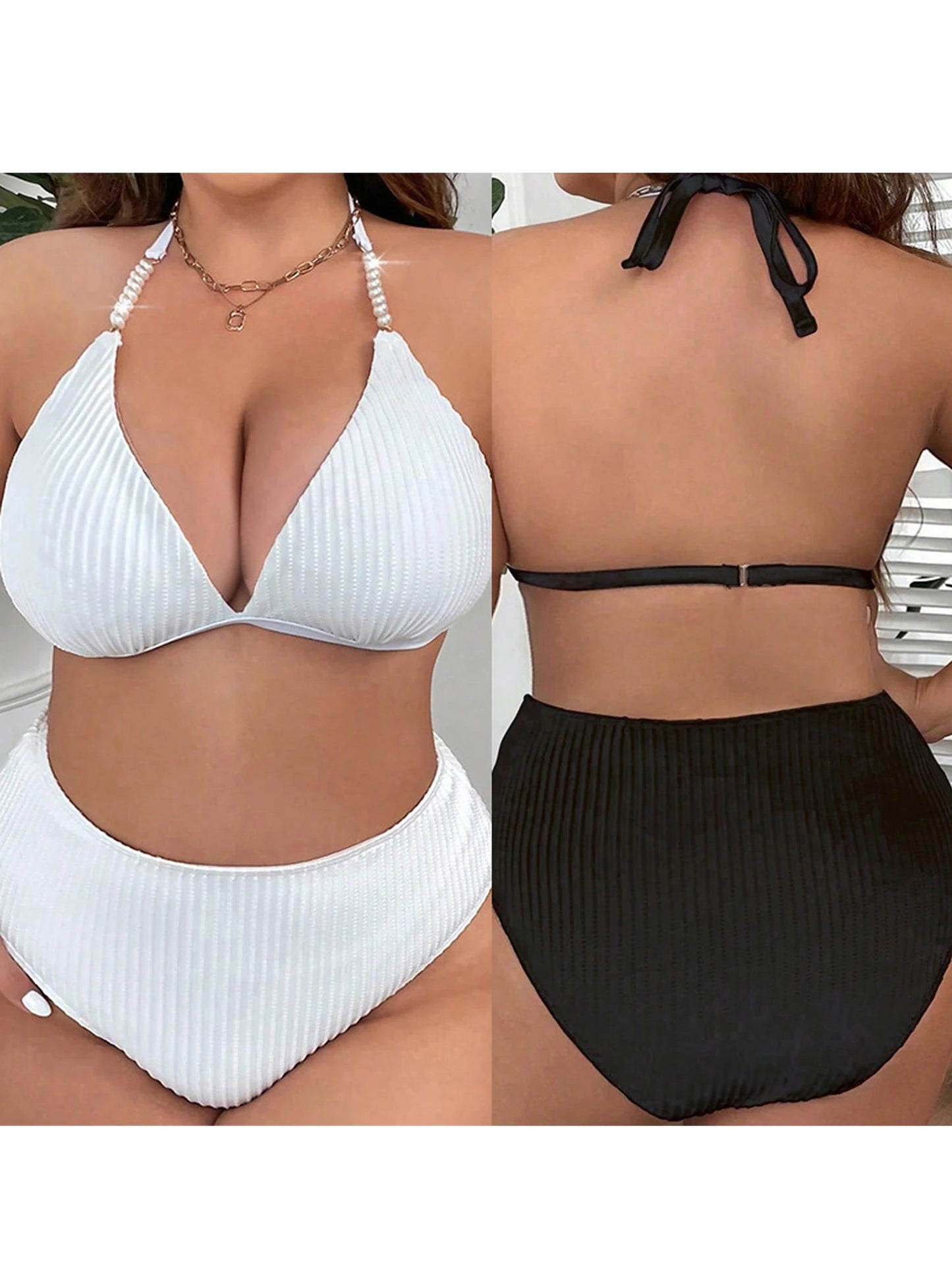 Soleil High - Neck Cutout Bikini Set - Saint Parsons