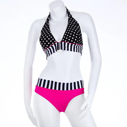 Retro Polka Dot High Waist Bikini Set