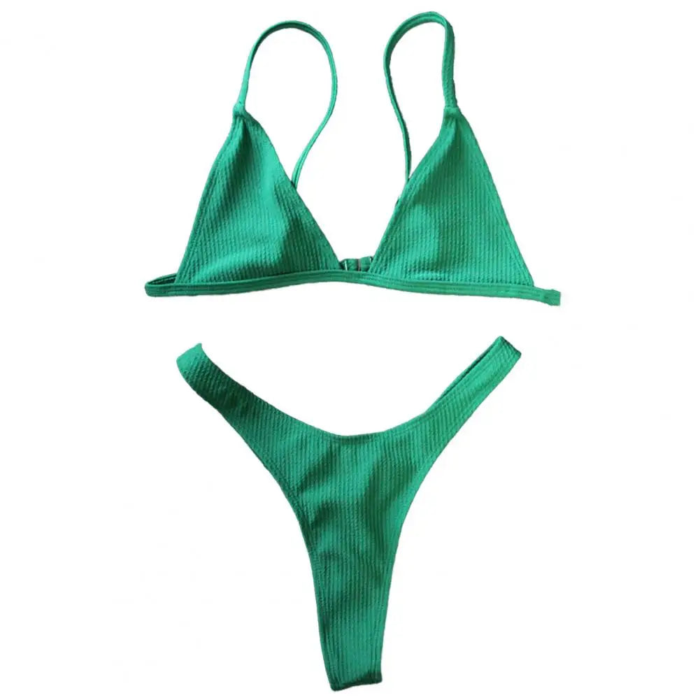 Solana Deep V Backless Bikini Set