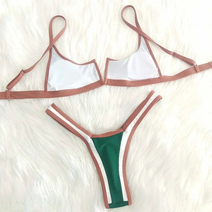 Capri V Bar Colorblock Brazilian Bikini Set