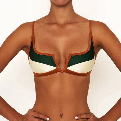 Capri V Bar Colorblock Brazilian Bikini Set