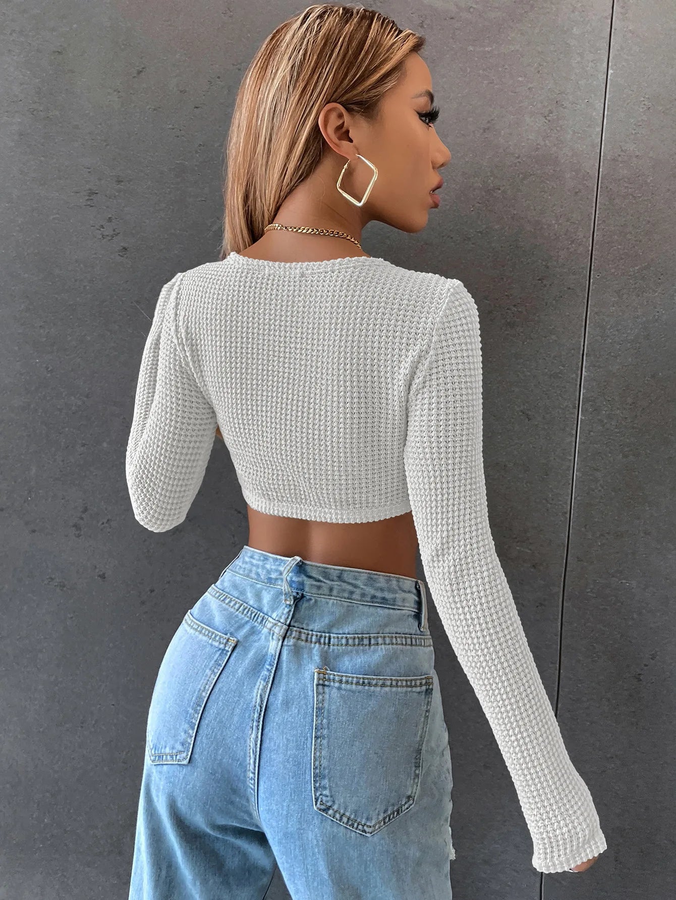 Nova Knit Long Sleeve Crop Top