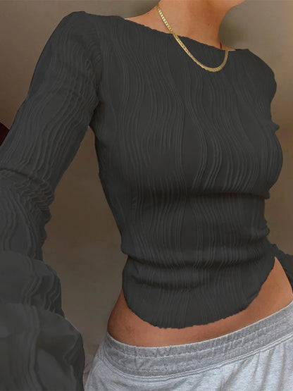 Nova Sculpt Ruched Long Sleeve Crop Top