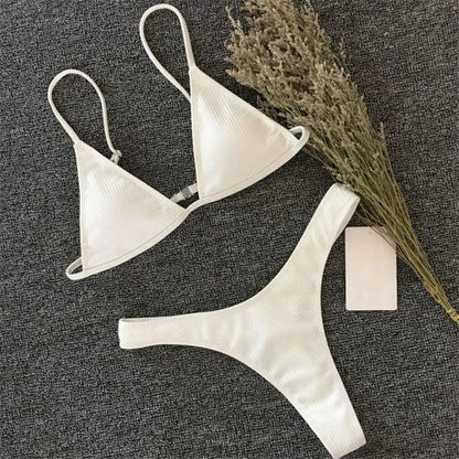 Solana Deep V Backless Bikini Set