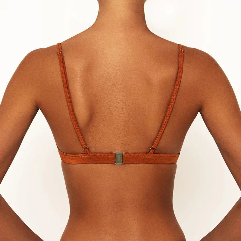 Capri V Bar Colorblock Brazilian Bikini Set