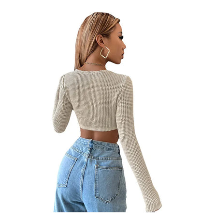 Nova Knit Long Sleeve Crop Top