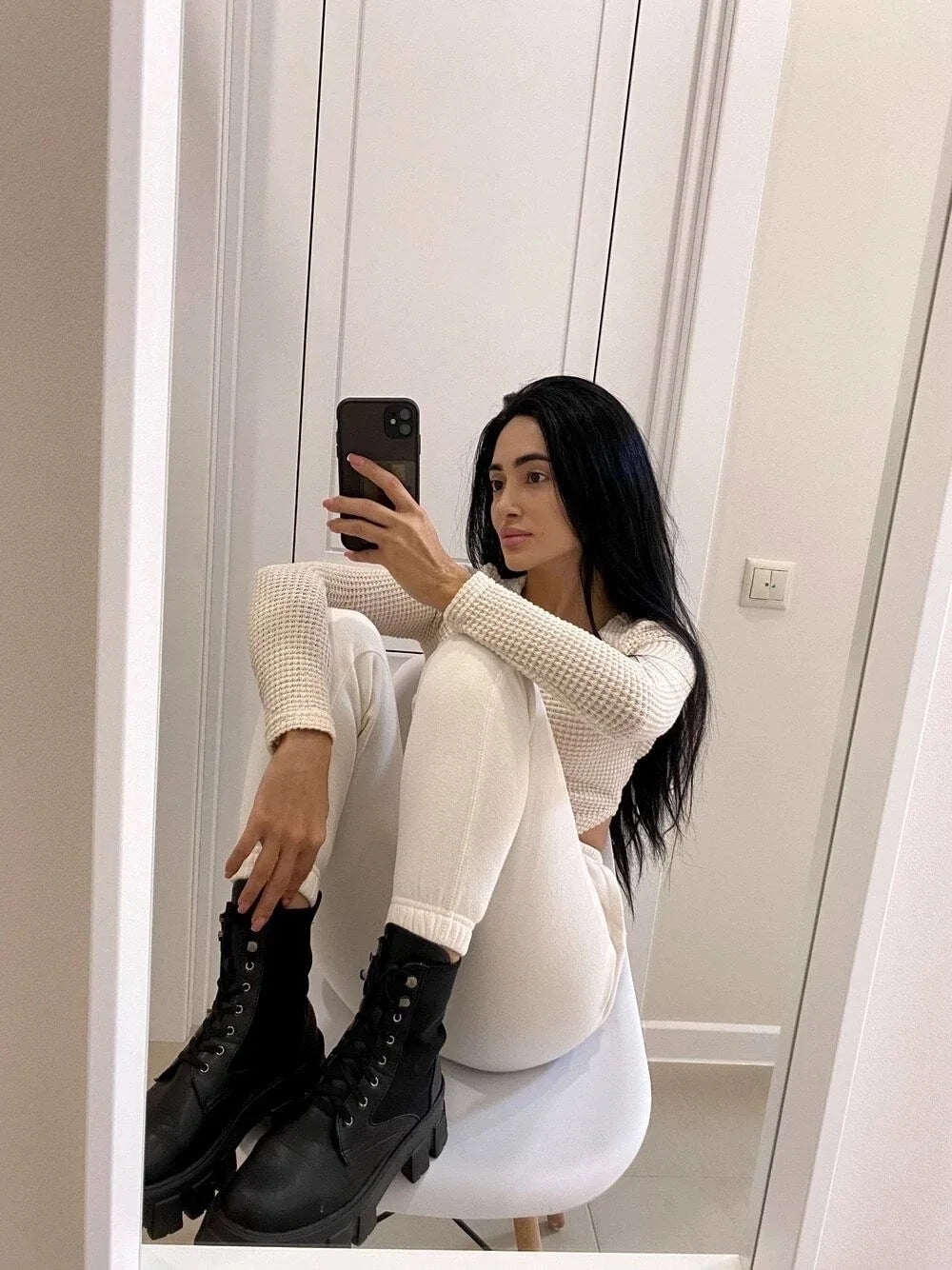 Nova Knit Long Sleeve Crop Top