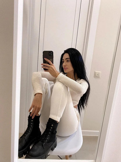 Nova Knit Long Sleeve Crop Top