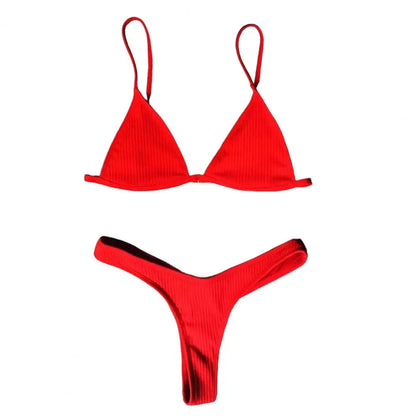 Solana Deep V Backless Bikini Set