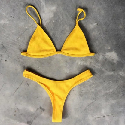 Solana Deep V Backless Bikini Set