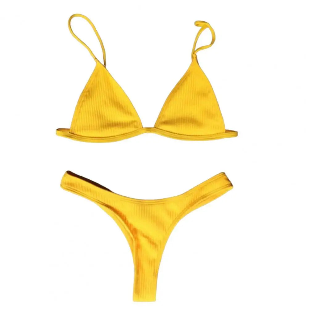 Solana Deep V Backless Bikini Set
