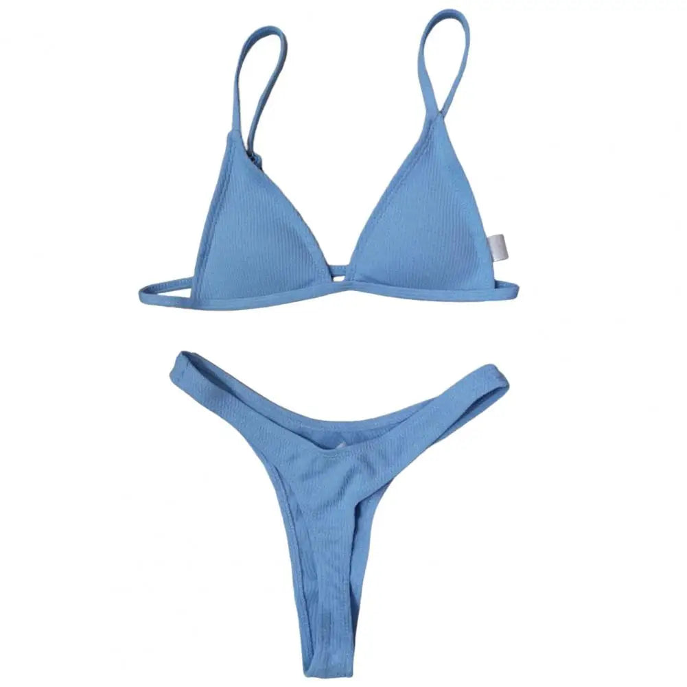 Solana Deep V Backless Bikini Set