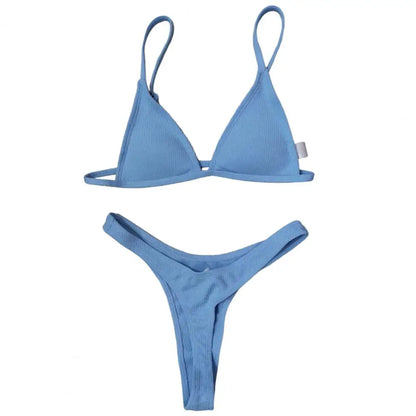 Solana Deep V Backless Bikini Set