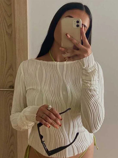 Nova Sculpt Ruched Long Sleeve Crop Top
