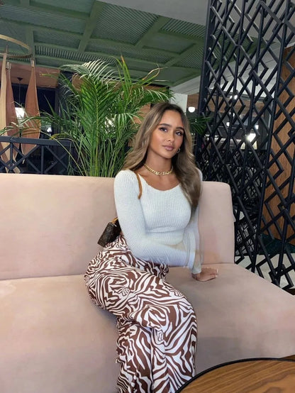 Nova Knit Long Sleeve Crop Top