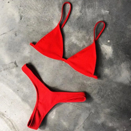 Solana Deep V Backless Bikini Set