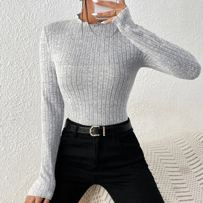 Amara Ruffle Neck Knit Sweater Top - Saint Parsons