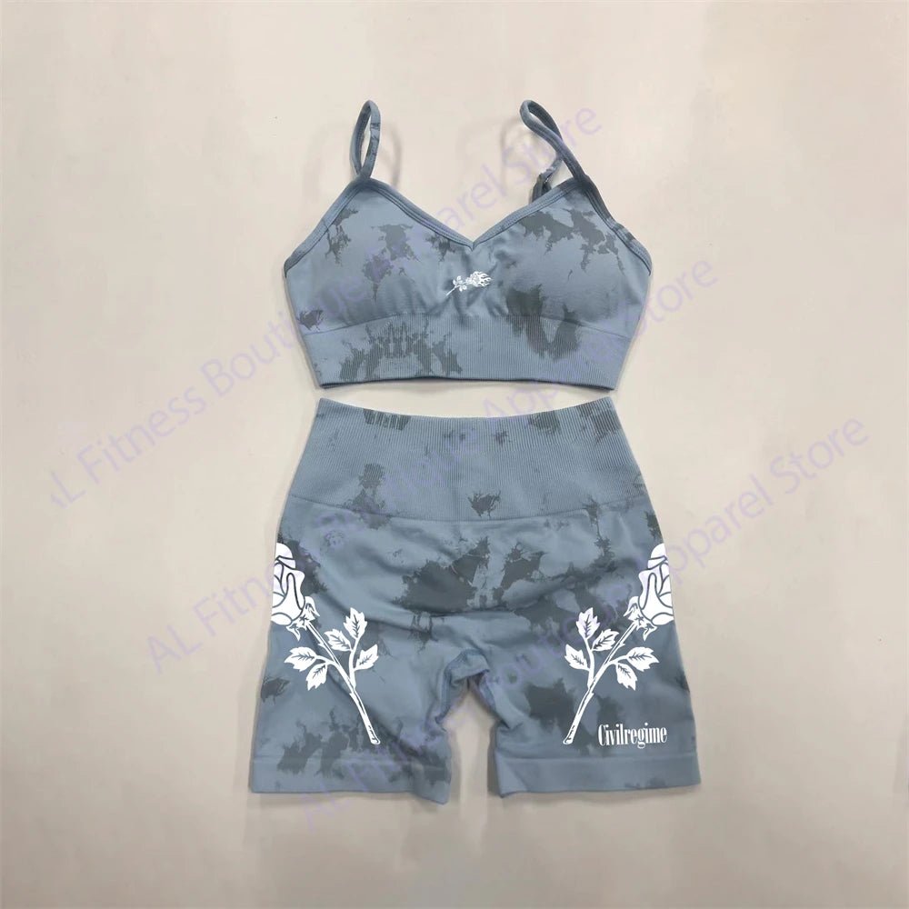 Civil Gym Bodybuilding Fitness Women's Tracksuit Sports Outfit Sportwear Woman Yoga Clothing Darc Workout 2 Piece Yoga Sets - Saint Parsons