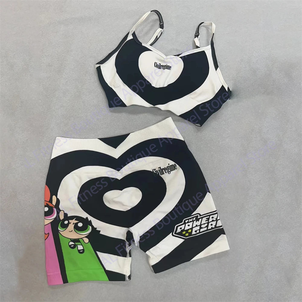 Civil Gym Bodybuilding Fitness Women's Tracksuit Sports Outfit Sportwear Woman Yoga Clothing Darc Workout 2 Piece Yoga Sets - Saint Parsons