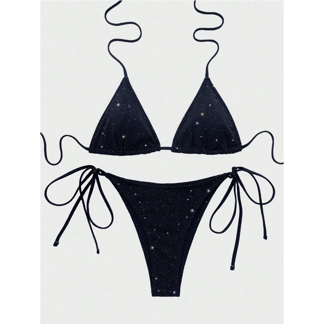Luna Sparkle Halter Bikini Set - Saint Parsons