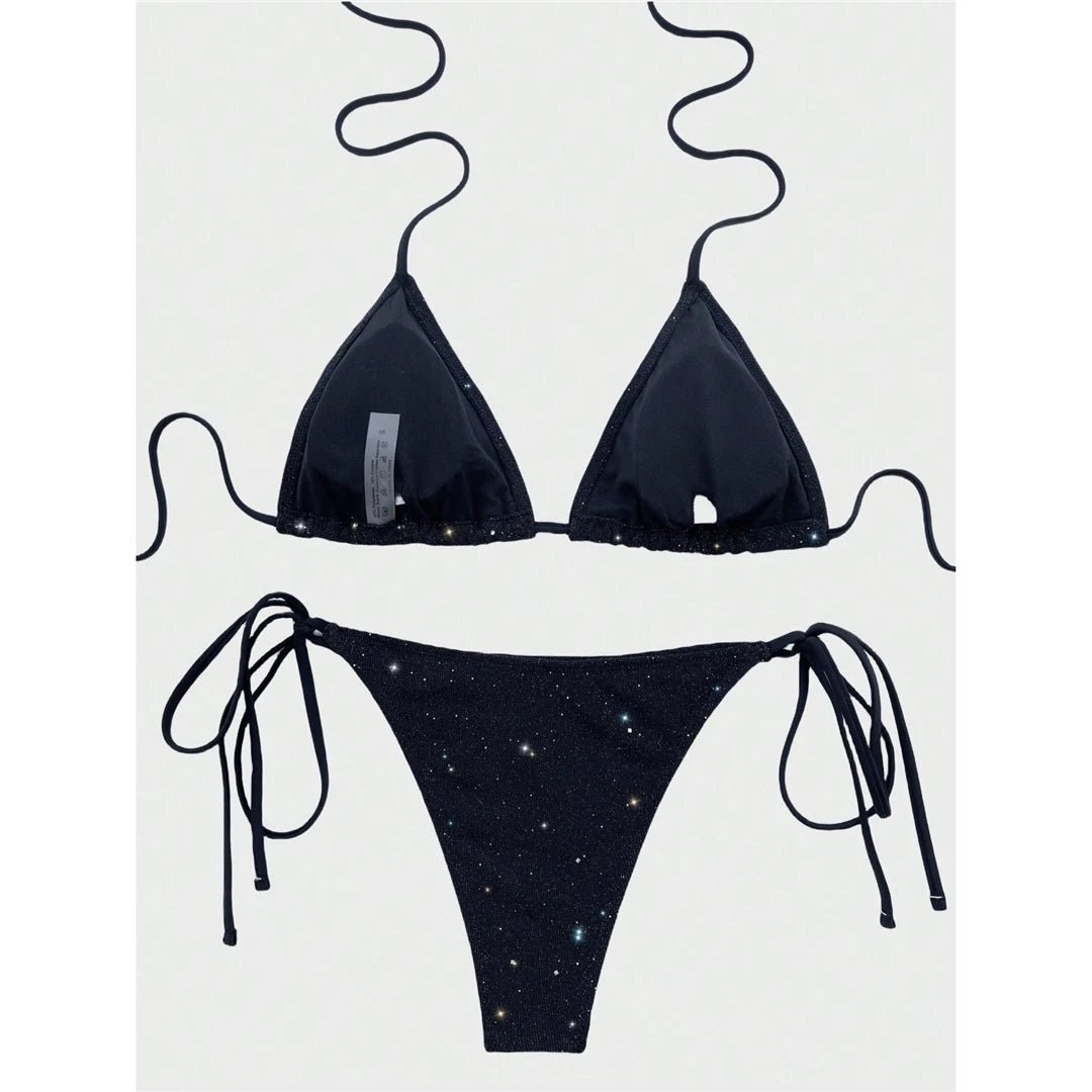 Luna Sparkle Halter Bikini Set - Saint Parsons