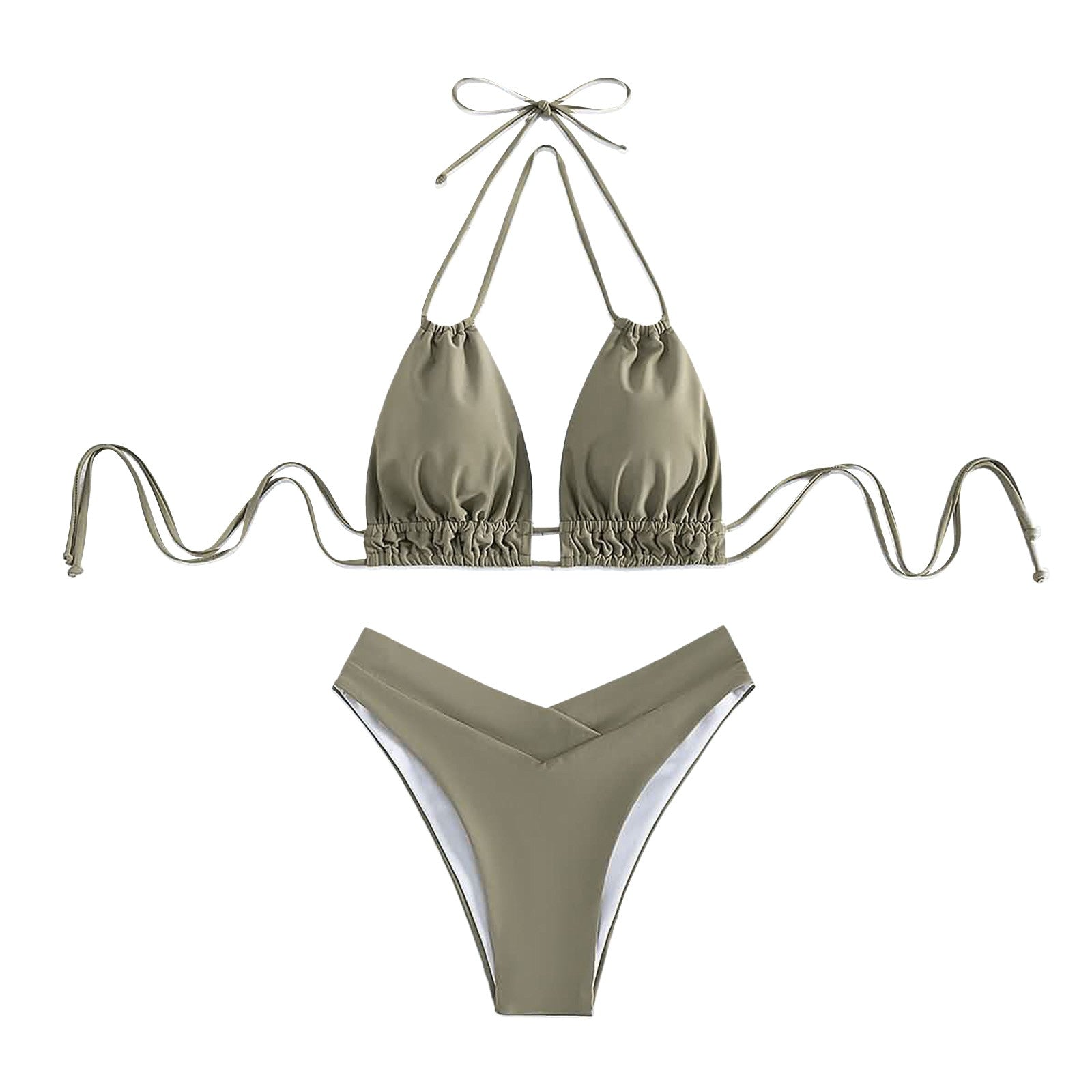 Rio V - Neck Wide Strap Bikini Set - Saint Parsons