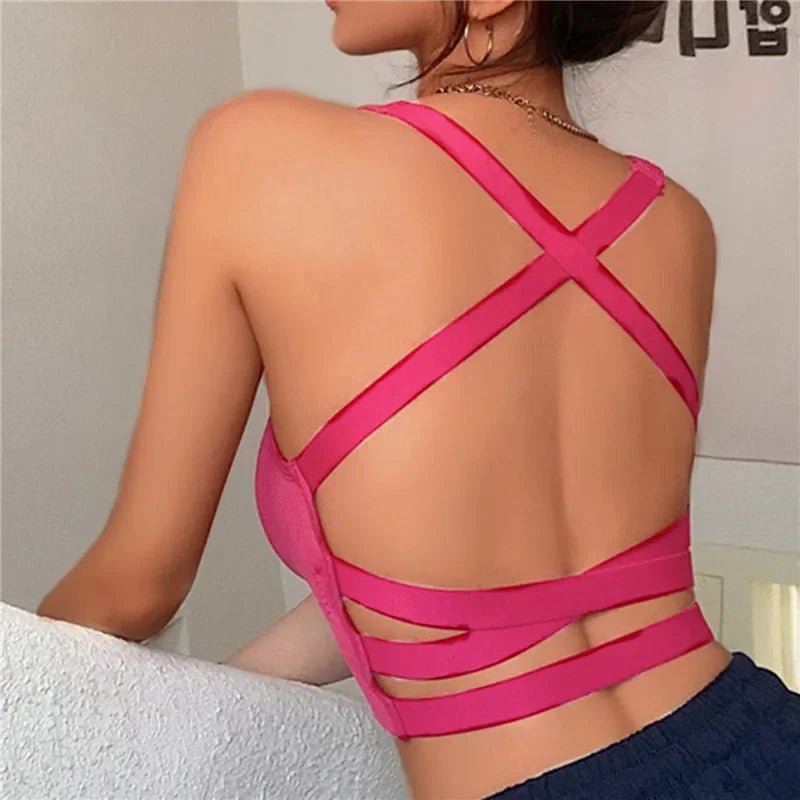 Sexy Women Vest Crop Top Sleeveless Vests Beach Women Sports Vest Tops Camisole Party Backless Suspenders Straps Underdress - Saint Parsons