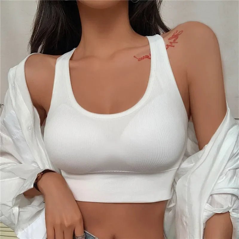 Sexy Women Vest Crop Top Sleeveless Vests Beach Women Sports Vest Tops Camisole Party Backless Suspenders Straps Underdress - Saint Parsons