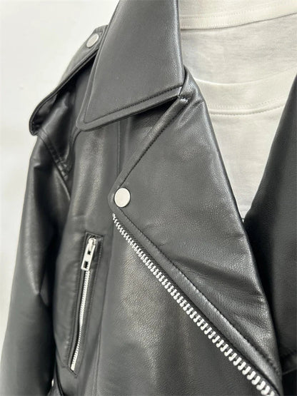 Sienna Vintage Leather Belted Jacket - Saint Parsons