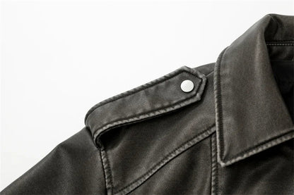Sienna Vintage Leather Belted Jacket - Saint Parsons