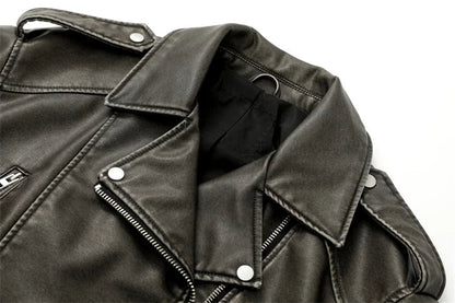 Sienna Vintage Leather Belted Jacket - Saint Parsons