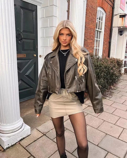 Sienna Vintage Leather Belted Jacket - Saint Parsons